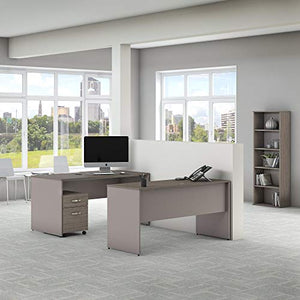 Bush Furniture Commerce 60W Office Desk with Credenza, Mobile File Cabinet and Bookcase