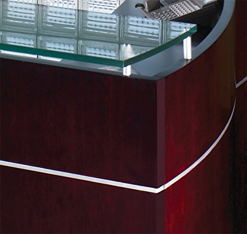 UTM Furniture Modern Glass L Shape Reception Desk Set, RO-NAP-R6