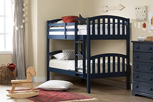 South Shore 11820 Summer Breeze Solid Wood Bunk Beds, Navy Blue,