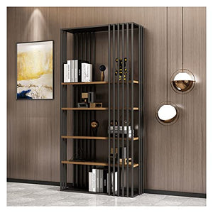 HARAY Simple Floor-to-Ceiling Wrought Iron Bookshelf (Color: B, Size: 90cm)