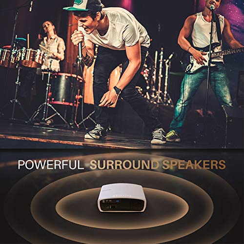 VIVIMAGE Explore 3 Native 1080P Projector, 6800 Lux Full HD 300" Led Projector 60Hz Home Theater Compatible TV Stick, 2 HDMI, VGA, Smartphone, PC, TV Box, PS4, ±40° Electronic Keystone Correction