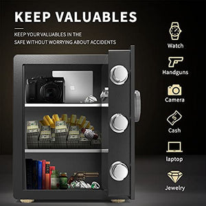 AUTIGERSAFE Digital Security Safe Box with Programmable Keypad, 1.37 Cubic Feet Steel Cabinet Safe Box, Money Lock Box for Home Hotel Office Business Jewelry Gun Cash