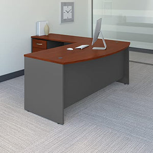 Bush Business Furniture Series C L Shaped Desk with Return and File Cabinet in Hansen Cherry