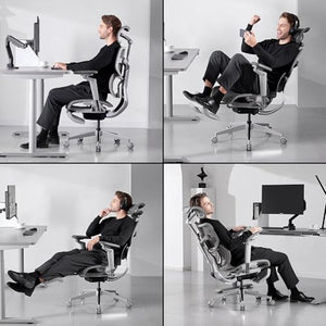 HINOMI X1 High Back Ergonomic Office Chair with Leg Rest, 6D Armrest, 4 Panel Backrest - Black