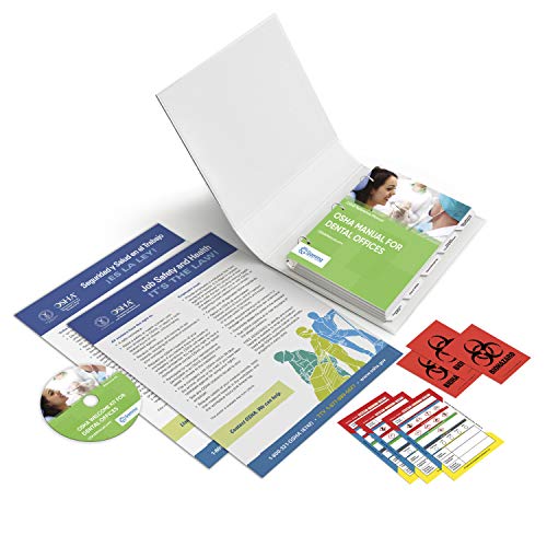 2020 OSHA Manual for Dental Offices Including Regulations and Standards Manual (hardcopy) + Safety Policies and Forms (CD) + Training Outline and Test + Resource CD + Posters + Labels