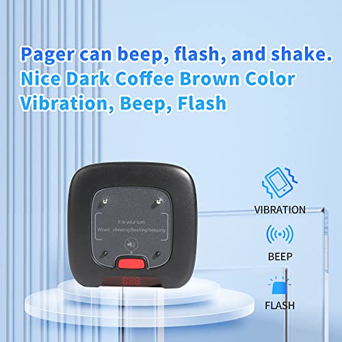 AGJ Restaurant Pager System Wireless Calling System 20 Pagers - Beeper Buzzer Vibration Flash