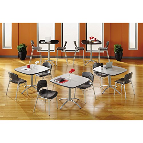 Iceberg 64527 CaféWorks Bistro Stool, Blow Molded Polyethylene, Graphite/Silver