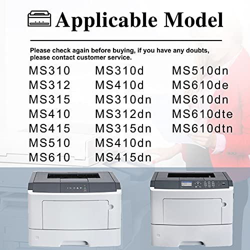3 Pack Compatible 501H (50F1H00) Toner Cartridge Replacement for Lexmark MS510dn MS610de MS610dn MS610dte MS310dn MS312dn MS315dn MS410dn MS415dn MS610dtn MS610 MS310d Printer Toner Cartridge (Black)
