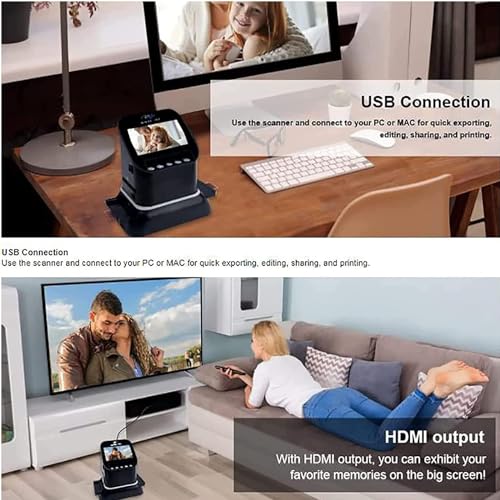 BAIXDM Digital Film and Slide Scanner, 120 High Resolution with 4.3”LCD Screen, Converts 35mm, 135, 126, 127 Negatives and Slides to Digital JPEG