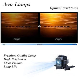 AWO Original HS400W Lamp Bulb for ET-LAE300 with Housing for PANASONIC Projectors