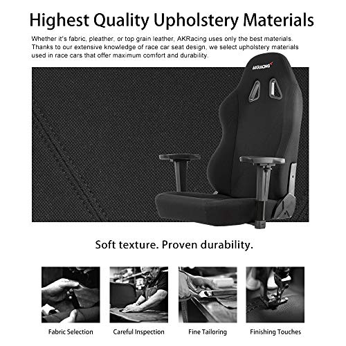AKRacing Office Series Opal Ergonomic Fabric Computer Chair with High Backrest, Recliner, Swivel, Tilt, Rocker and Seat Height Adjustment Mechanisms with 5/10 warranty - Black