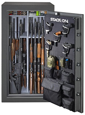 Stack-On TD-40-GP-B-S Total Defense 36-40 Gun Safe with Biometric Lock, Gray Pebble