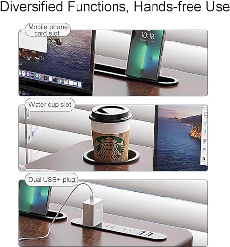 ArtRay Height Adjustable Rolling Desk with USB Socket, Portable Laptop Stand Cart