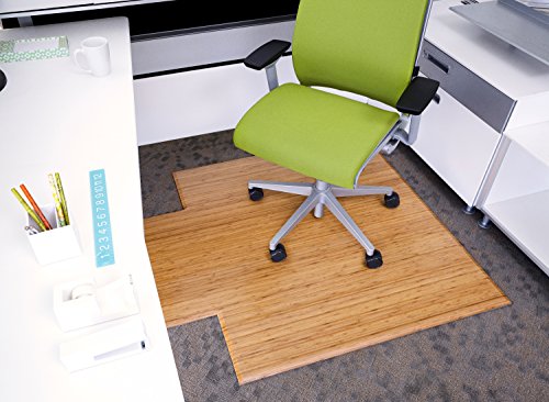 Anji Mountain Bamboo Chair Mat for Thick, Medium, and Low Pile Carpet - Natural, 12mm Thick