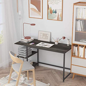 Teraves L Shaped Desk and 47 inch Computer Desk with Storage Shelves,S Shaped Computer Desk for Home Office