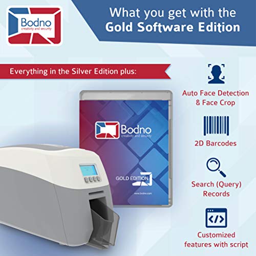 Magicard 600 Single Sided ID Card Printer & Complete Supplies Package with Bodno ID Software - Gold Edition