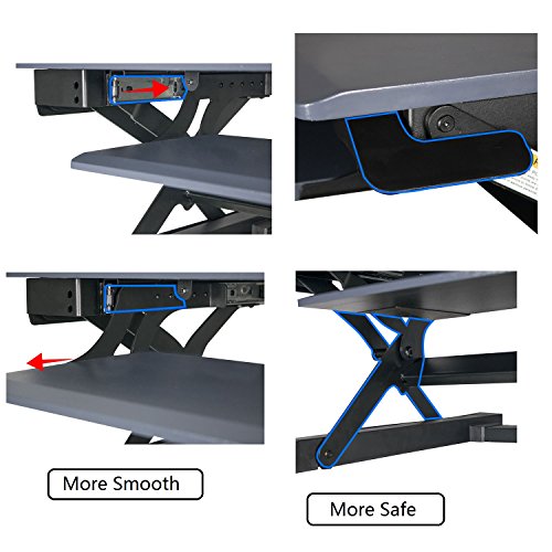 Heyesk Height Adjustable Standing Desk Converter Riser-Portable Desktop 37" Stand Up Workstation(Grey)