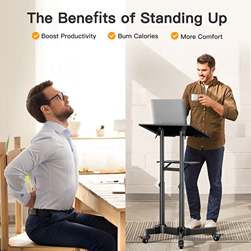 PGTVMC05 Rolling TV Stand for 32-75 inch TVs & PGLMC01 Mobile Laptop Stand