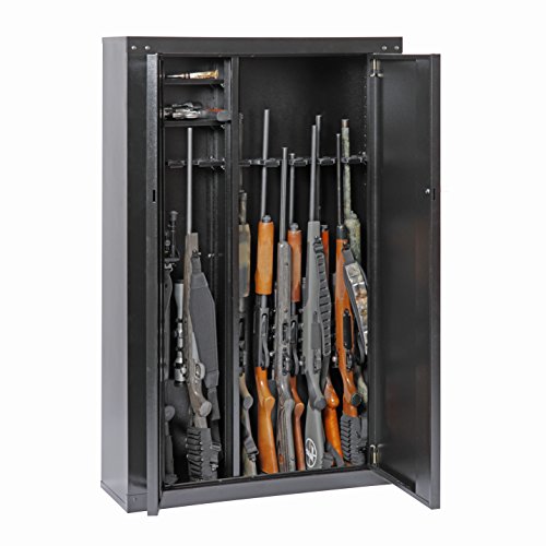 American Furniture Classics Gun Security Cabinet 16 Gun Metal Security Cabinet with Two Doors & 3 Pt. Locking System