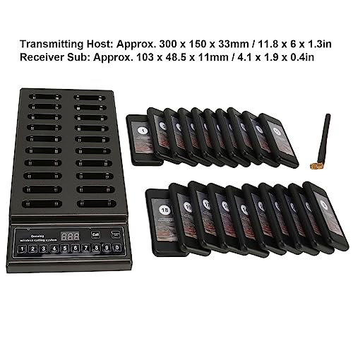 Luqeeg Restaurant Pager System with 20 Pagers - Wireless Guest Service Calling, Social Distancing Solution