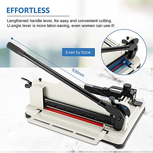 Frifreego Heavy Duty Paper Cutter, 12" Guillotine Paper Cutter, 1.57" Thickness Cutting Ability, Durable HHS Hard Blade, for Cutting Paper, Leather, Non-Woven Fabrics, Easy Cutting Even for Women