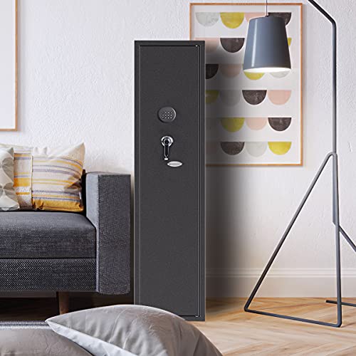 4 Rifle Safes Large Rifles Gun Safes for Rifles and Shotguns, Rifle Gun Cabinet with Digital Lock for Home, Long Gun Safe for Rifles and Pistols Quick Access with Removable Shel for Handgun