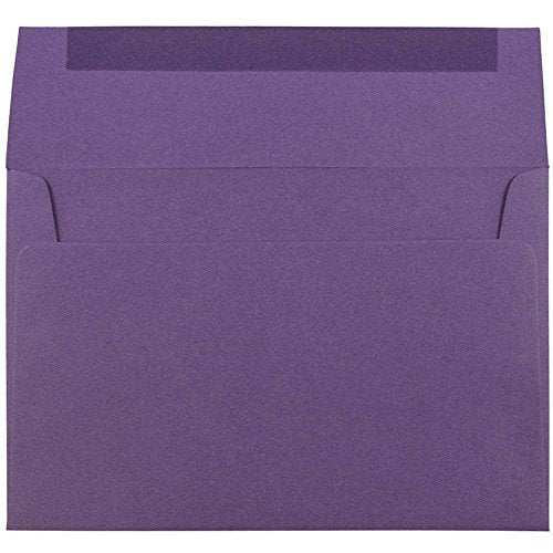 JAM PAPER A7 Premium Invitation Envelopes - 5 1/4 x 7 1/4 - Dark Purple - Bulk 1000/Carton