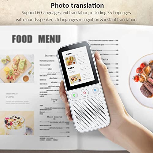 UsmAsk Portable Two-Way Multi-Language Voice Translator with Photo Scanning - 2.4 Inch Touch Screen, WiFi Support, Offline Mode, Recorder Function - Happy Gift