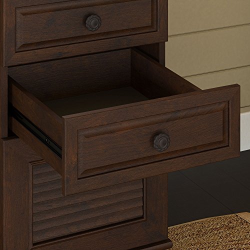 kathy ireland Home by Bush Furniture Volcano Dusk Double Pedestal Desk in Coastal Cherry