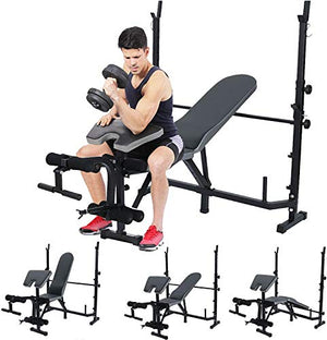 DLWDMRV Professional equipment auxiliary dumbbell bench Weight Benches, Multifunctional Strength Training Benches Workout Station Adjustable Dumbbell Weightlifting Bench with Preacher Curl Leg Develop