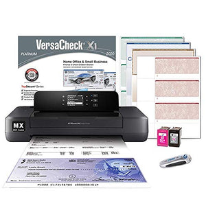 VersaCheck HP Officejet 200 MX Portable Wireless MICR Check Printer and VersaCheck Platinum Software Bundle, Black