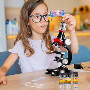 Scientific Educational Microscope for Kids - Newest Upgrade 100 + 400 + 1200 Times HD Beginner Experiment Educational Toys Cultivate Scientific Talent Child Student Boy Girl Best Gift