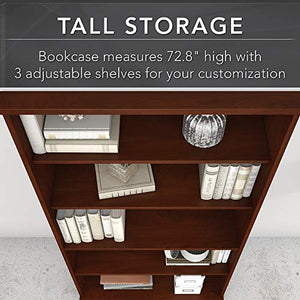 Bush Business Furniture Studio C 5-Shelf Bookcase, Hansen Cherry