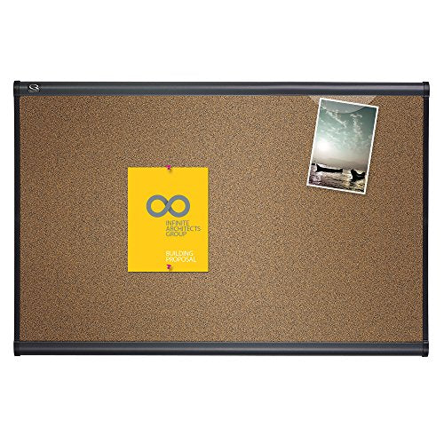 Quartet Cork Bulletin Board, Prestige, 4 x 3 feet, Graphite Finish Frame (244G)