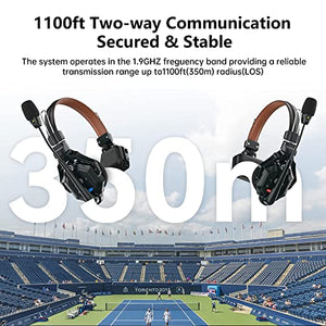HollyView Wireless Intercom Headset System with Full Duplex Communication