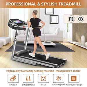 SYTIRY Treadmill with Large 10" Touchscreen and WiFi Connection, YouTube, Facebook and More, 3.25hp Folding Treadmill, Cardio Fitness Exercise Machine for Walking/Jogging/Running