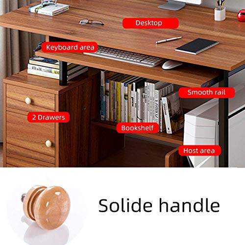 Computer Desk, Study Desk with Bookshelves, Modern Sturdy Writing Desk for Home Office Workstation, for Small Spaces Home Office Workstation (Easy To assemble),White