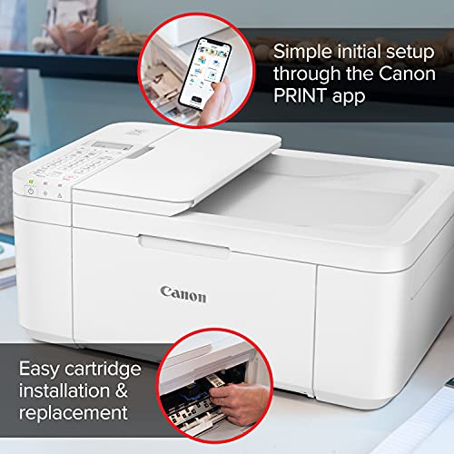 Canon PIXMA TR4720 All-in-One Wireless Printer for Home use, with Auto Document Feeder, Mobile Printing and Built-in Fax, White