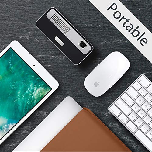 Pocket Pico HD Smart Projector by ERISAN, Wi-Fi Bluetooth, 300 ANSI Lumen, Battery Powered Mini Portable Video Beam, Auto Keystone Mechanical Focus, HiFi Stereo, 100 Inch for Watching Anywhere