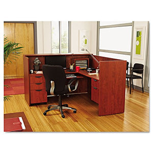 Alera Valencia Series Reception Desk with Counter, Cherry - 71w x 35 1/2d x 42 1/2h
