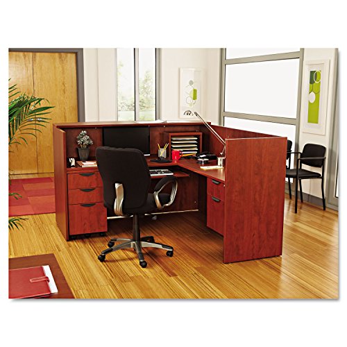 Alera Valencia Series Reception Desk with Transaction Counter - Medium Cherry