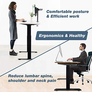 Electric Stand Up Desk Frame, Dual Motor Height Adjustable Sit Stand Standing Desk Base Workstation with Memory Settings, Frame Only, Black