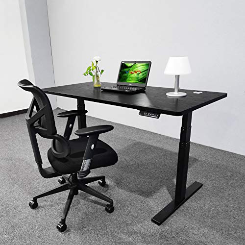 VWINDESK VJ201-S3 Electric Height Adjustable Sitting Standing Desk Frame Only/Sit Stand - Dual Motors 3 Segment Motorized Desk Base Only,Black