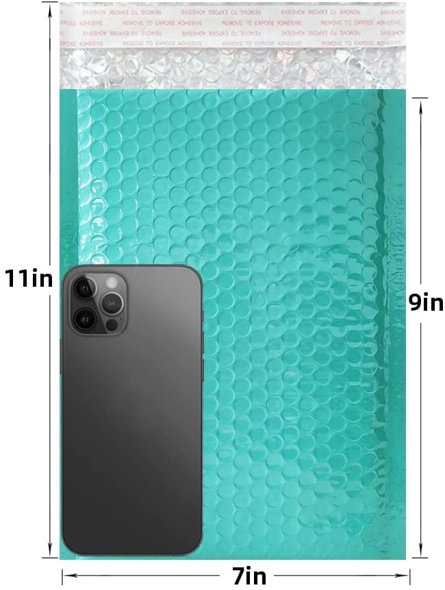 UPAKIN Bubble Mailer 6x9 Inch 600 Pack Green/Teal Holographic Metallic Padded Bubble Envelope, Buy Bulk Save Huge