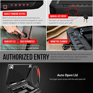 VAULTEK VS20i Biometric Handgun Bluetooth Smart Safe Pistol Safe with Auto-Open Lid and Rechargeable Battery (Sandstone)