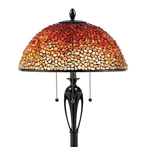 Quoizel TF135FBC Pomez Tiffany Floor Lamp, 3-Light, 225 Watts, Burnt Cinnamon (62" H x 18" W)