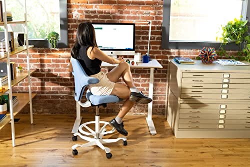 HAG Capisco Adjustable Standing Desk Chair - Black Frame - Eco Polyester Black Seat by HAG