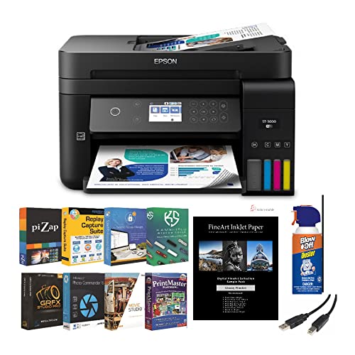 Epson Workforce ST-3000 Color MFP Supertank Printer Starter Bundle (5 Items)