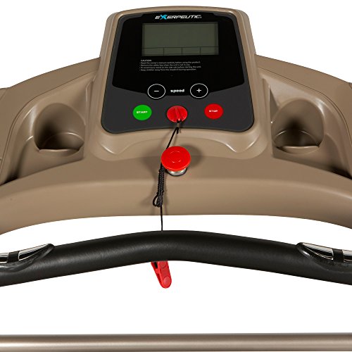 EXERPEUTIC TF2000 Recovery Fitness Walking Treadmill with Full Length Hand Rails, Deck Cushions and Heart Rate Monitoring