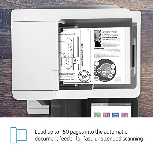 HP LaserJet Enterprise Flow MFP M635z Monochrome All-in-One Printer with built-in Ethernet, 2-sided printing, high-capacity input feeder, wheeled stand & 3-bin stapler/stacker (7PS99A)